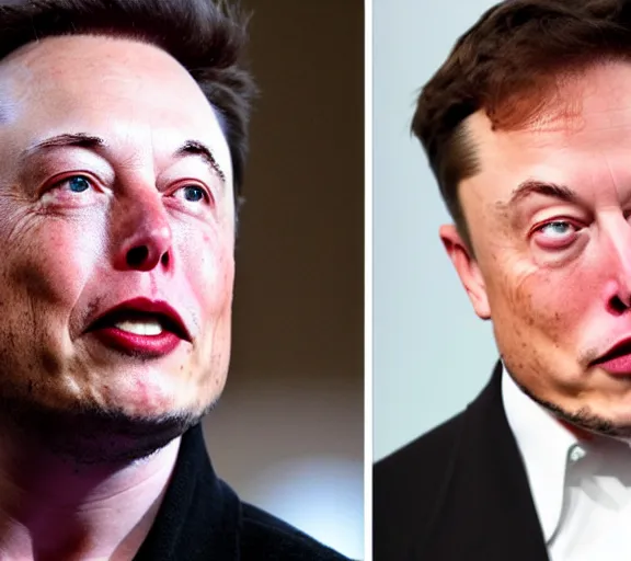 Prompt: stock photo of elon musk head to head with mark zuckerber