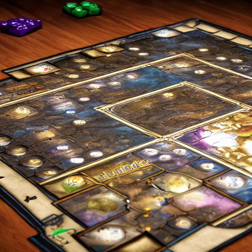 Image similar to hyperrealistic dslr film still of board game dungeons & dragons board game, stunning 8 k octane comprehensive 3 d render, inspired by istvan sandorfi & greg rutkowski & unreal engine, perfect symmetry, dim volumetric cinematic lighting, extremely hyper - detailed, extremely lifelike attributes & lifelike texture, intricate, masterpiece, artstation, stunning