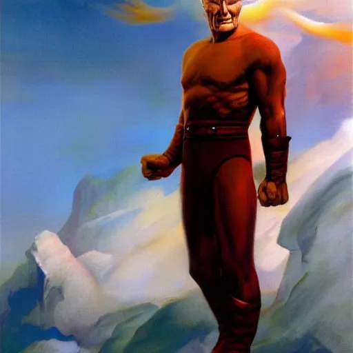 Prompt: captain Picard warrior by boris vallejo