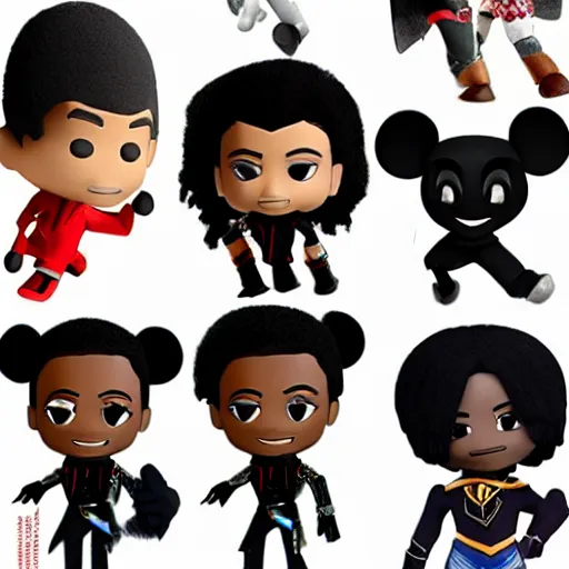 Image similar to single michael jackson, michael jackson, black panther, michael jackson, michael jackson, michael jackson, michael jackson, michael jackson, ( ( ( mickey mouse ) ) ), nendroid, stephen bliss style