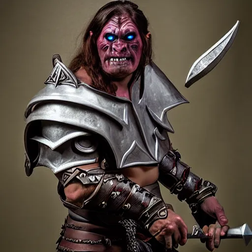 Image similar to orc paladin by Peter Kemp, fantasy, medieval