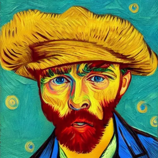 Image similar to pablo picaso painting in the style of van gogh