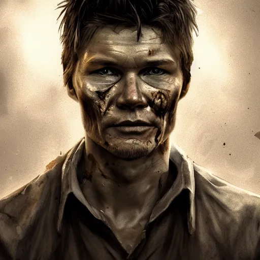 Image similar to portrait of morten harket as a zombie, 7 days to die zombie, fine art, award winning, intricate, elegant, sharp focus, cinematic lighting, highly detailed, digital painting, 8 k concept art, art by guweiz and z. w. gu, masterpiece, trending on artstation, 8 k