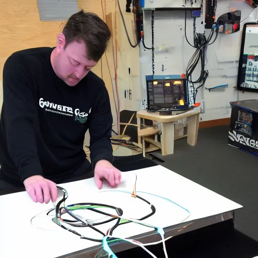 Image similar to Steve from Gamers Nexus showing how to build a super-collider