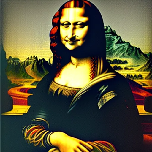 Image similar to monalisa in the style of BEEPLE