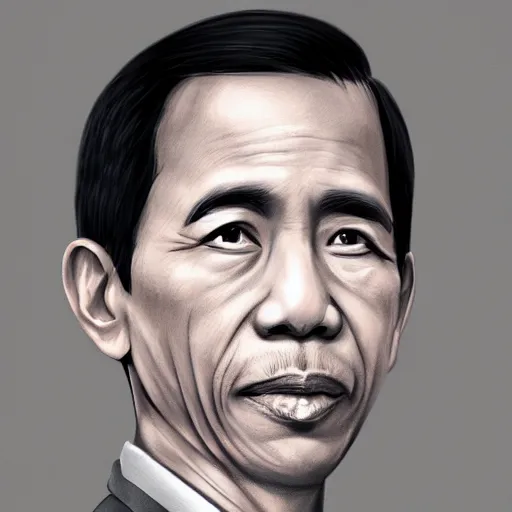 Image similar to jokowi portrait in child drawing style, behance,artstation