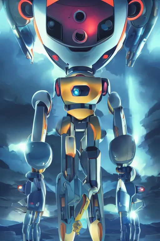 Image similar to metabots medabots medarotto medarot robot minimalist comics, behance hd by jesper ejsing, by rhads, makoto shinkai and lois van baarle, ilya kuvshinov, rossdraws global illumination ray tracing hdr radiating a glowing aura