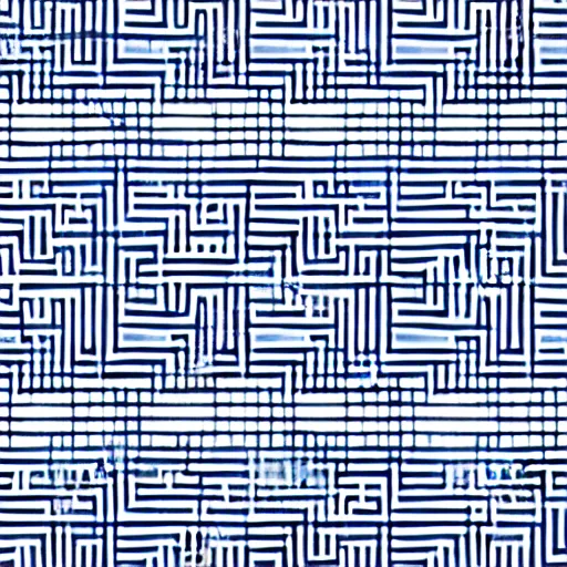 Image similar to textile geometric pattern blue squares white stripes grid straight, high quality tiles, clean, artstation