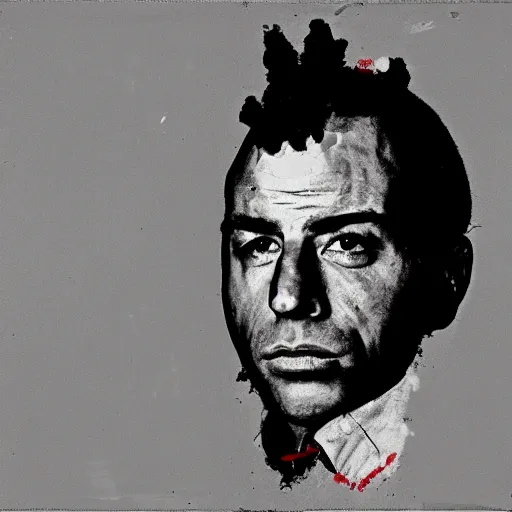 Prompt: joe rogan as president of the united states, by basquiat