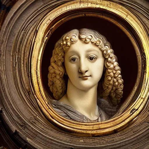 Image similar to a renaissance statue on a neon ring background, ray tracing, 3 d render, 8 k resolution, shar focus, hyper detailed, hyper realistic