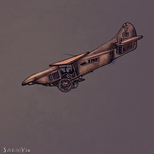 Prompt: steampunk plane flying over a valley in Ghibli Studio style