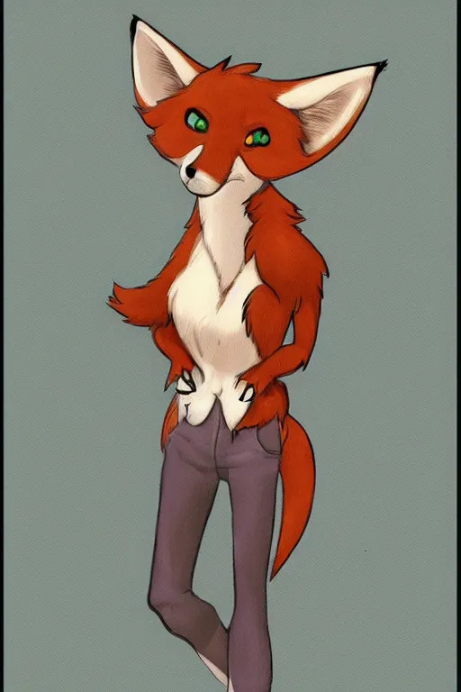 Image similar to an anthropomorphic fox, fursona!!! by don bluth, by kawacy, trending on artstation, full body