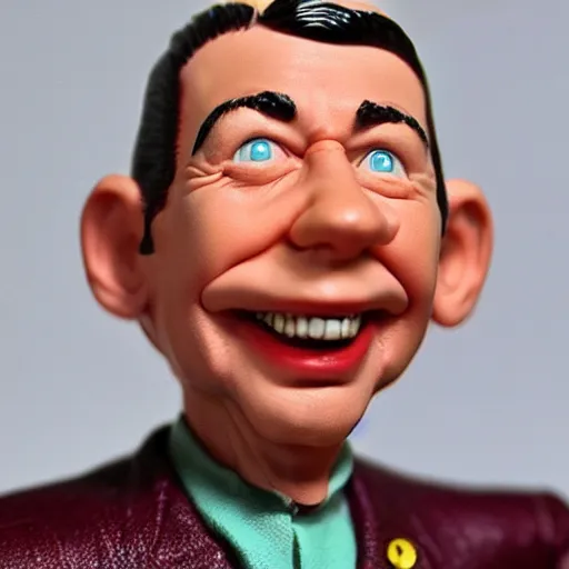 Prompt: action figure of Alfred E. Newman from MAD magazine, mint condition