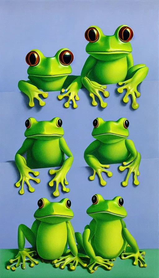 Prompt: cute frogs by René Magritte, detailed, 4k