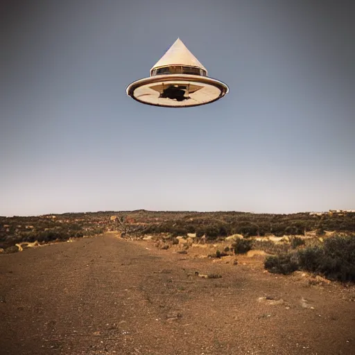 Image similar to an award winner photography of an ufo somewhere in spain