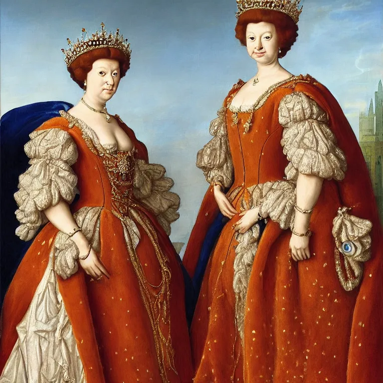 Image similar to a royal portrait of a tardigrade dressed up as the Dutch queen, portrait, 8k