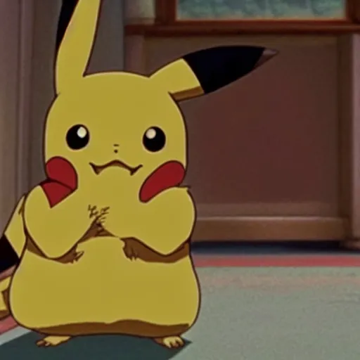 Prompt: a still of pikachu in spirited away ( 2 0 0 1 ), hd image
