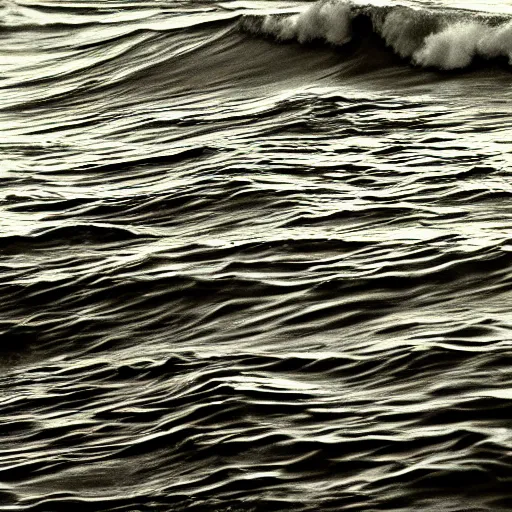 Prompt: Pretty waves at night by Lucien Clergue