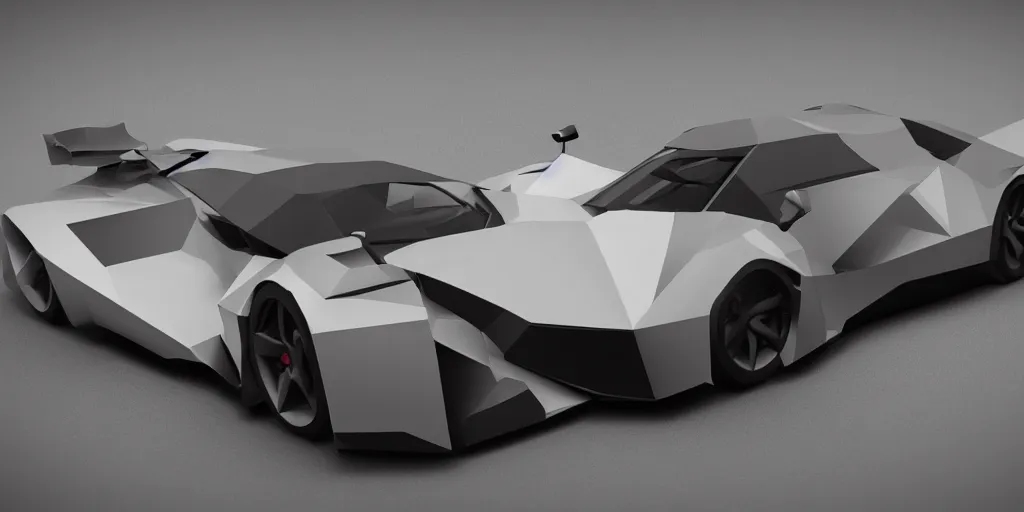 Image similar to a low poly object of a sport car, unreal engine