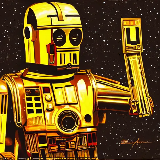 Image similar to painting of c - 3 p 0, digital art