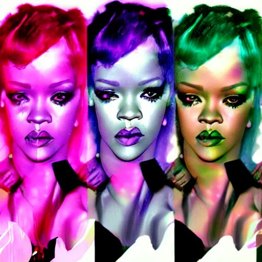 Prompt: rihanna seapunk, creative photo manipulation, creative photoshop, digital art