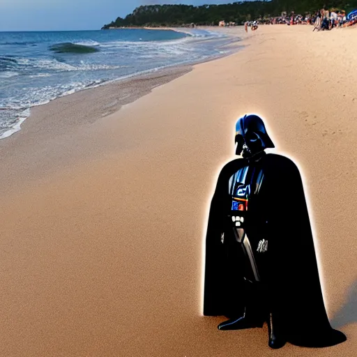 Image similar to darth vader on the beach