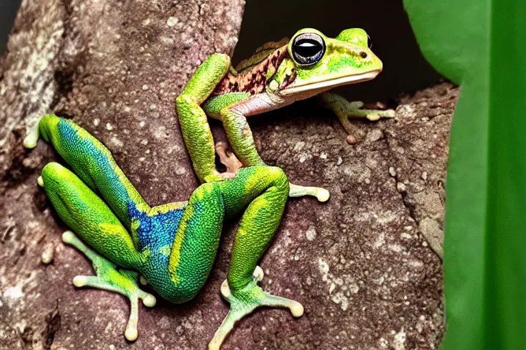 Image similar to half toad 🐸 , half chameleon