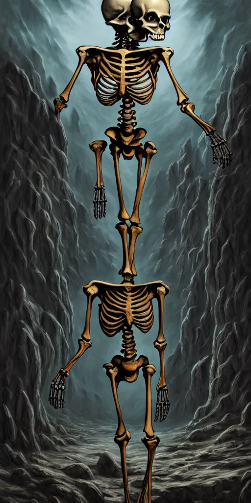 Prompt: a human skeleton slowly transforming into books, in the style of a matte oil painting and d & d art, eldritch, pages, award - winning, extremely detailed, sharp focus, 4 k