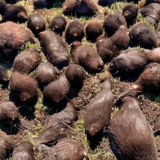 Prompt: a ton of moles