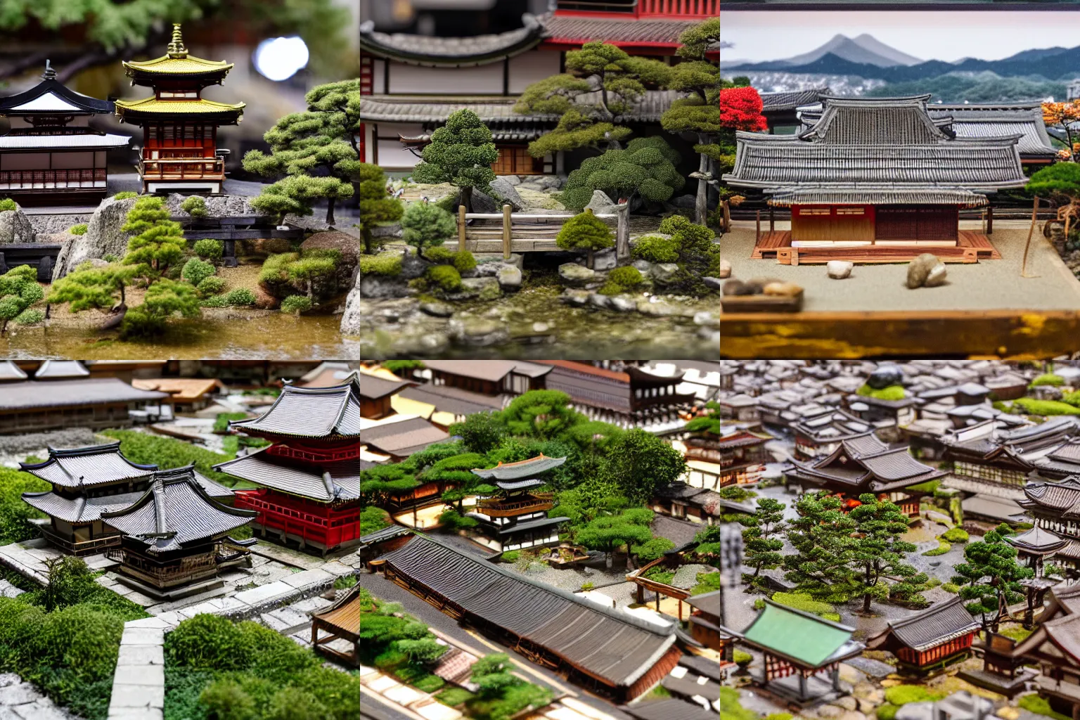 Prompt: HD photograph of a miniature diorama of kyoto