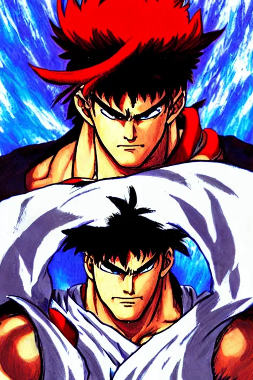 Ryu from Street Fighter 2 by Tite Kubo, Stable Diffusion