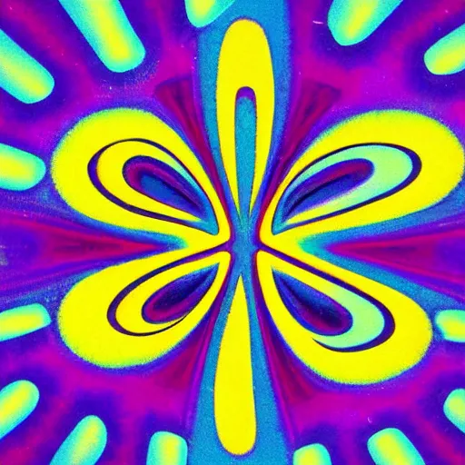 Prompt: abstract 6 0 s style psychedelic art peace and love