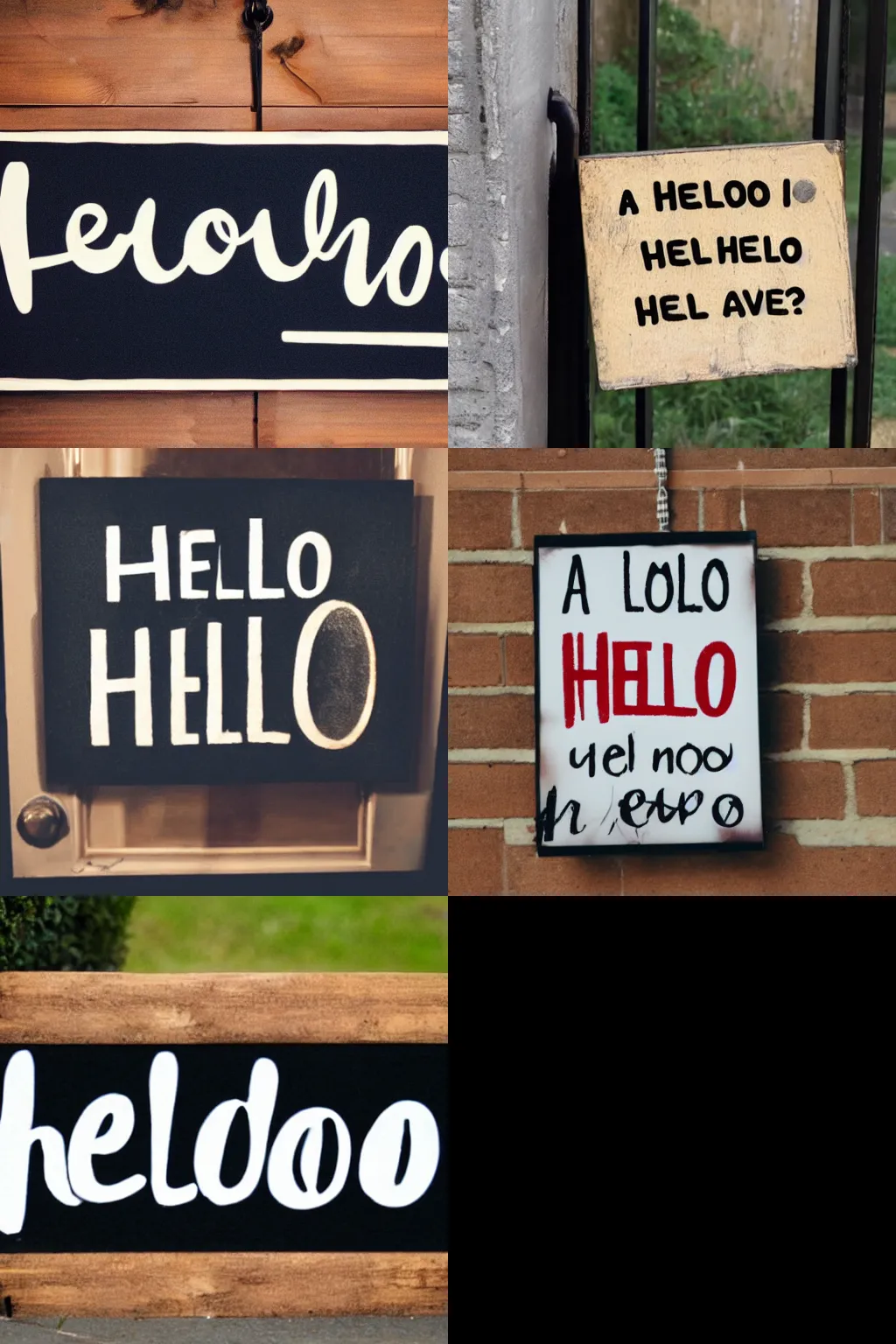 Prompt: a sign that says HELLO