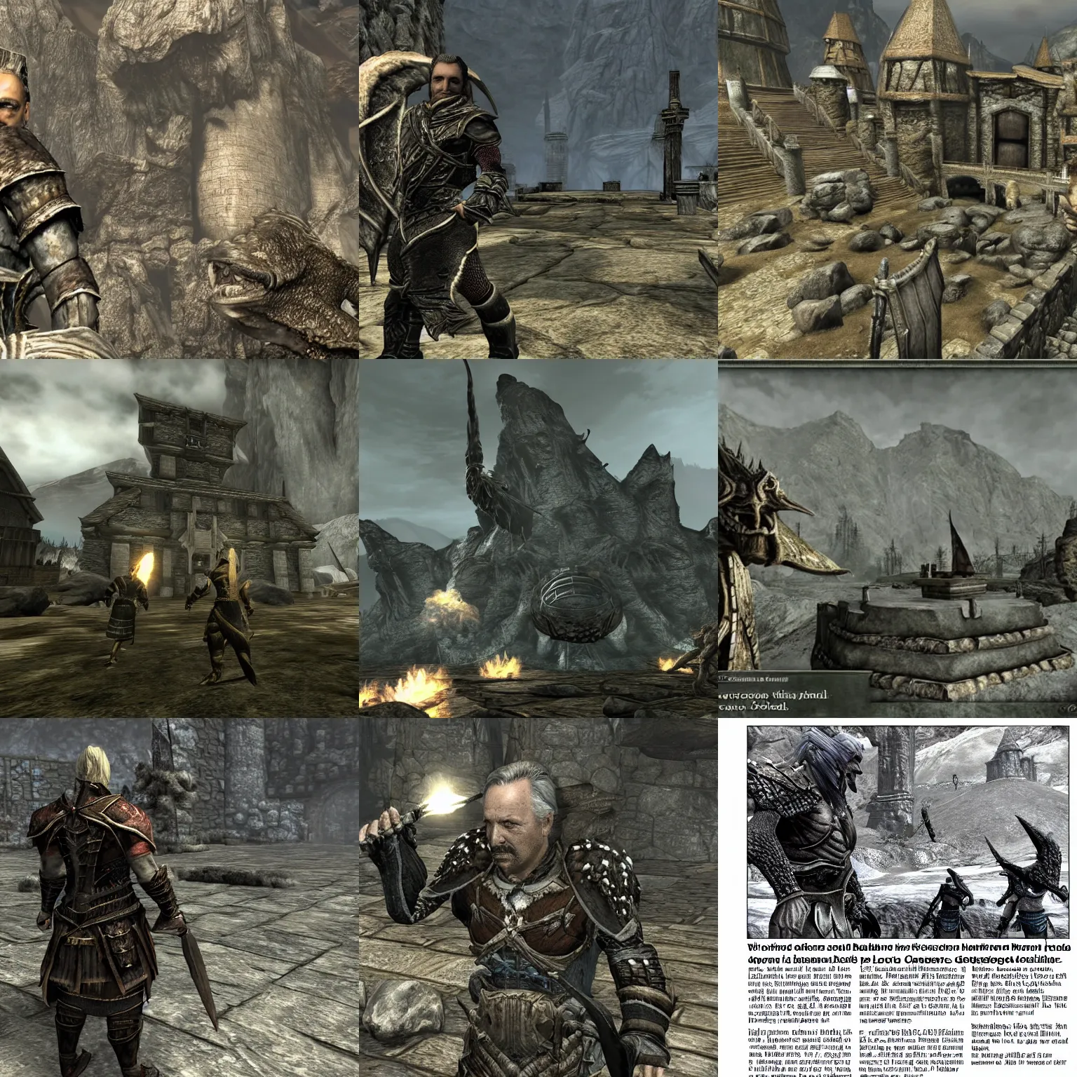 Prompt: walter cronkite reports the news from dragonsreach, live in skyrim