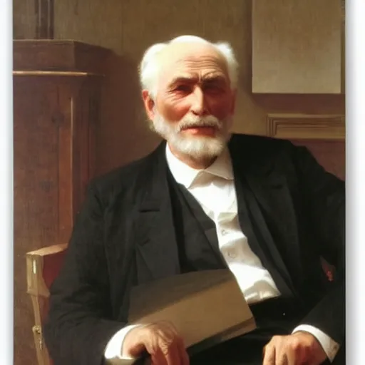 Image similar to old man in a suit, by bouguereau