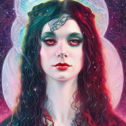 Image similar to a portrait in the style of anna dittmann and donato giancola and virgil finlay.