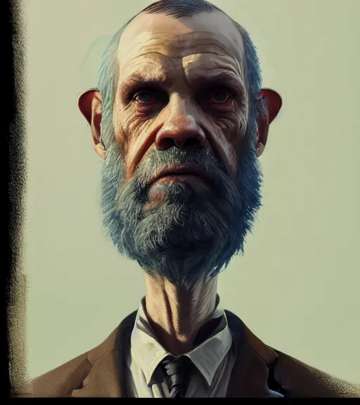 Image similar to Highly detailed portrait of darwin in GTA V, Stephen Bliss, unreal engine, fantasy art by Greg Rutkowski, Loish, Rhads, ferdinand knab, Makoto Shinkai and Lois van baarle, ilya kuvshinov, rossdraws, Tom Bagshaw, global illumination, radiant light, detailed and intricate environment