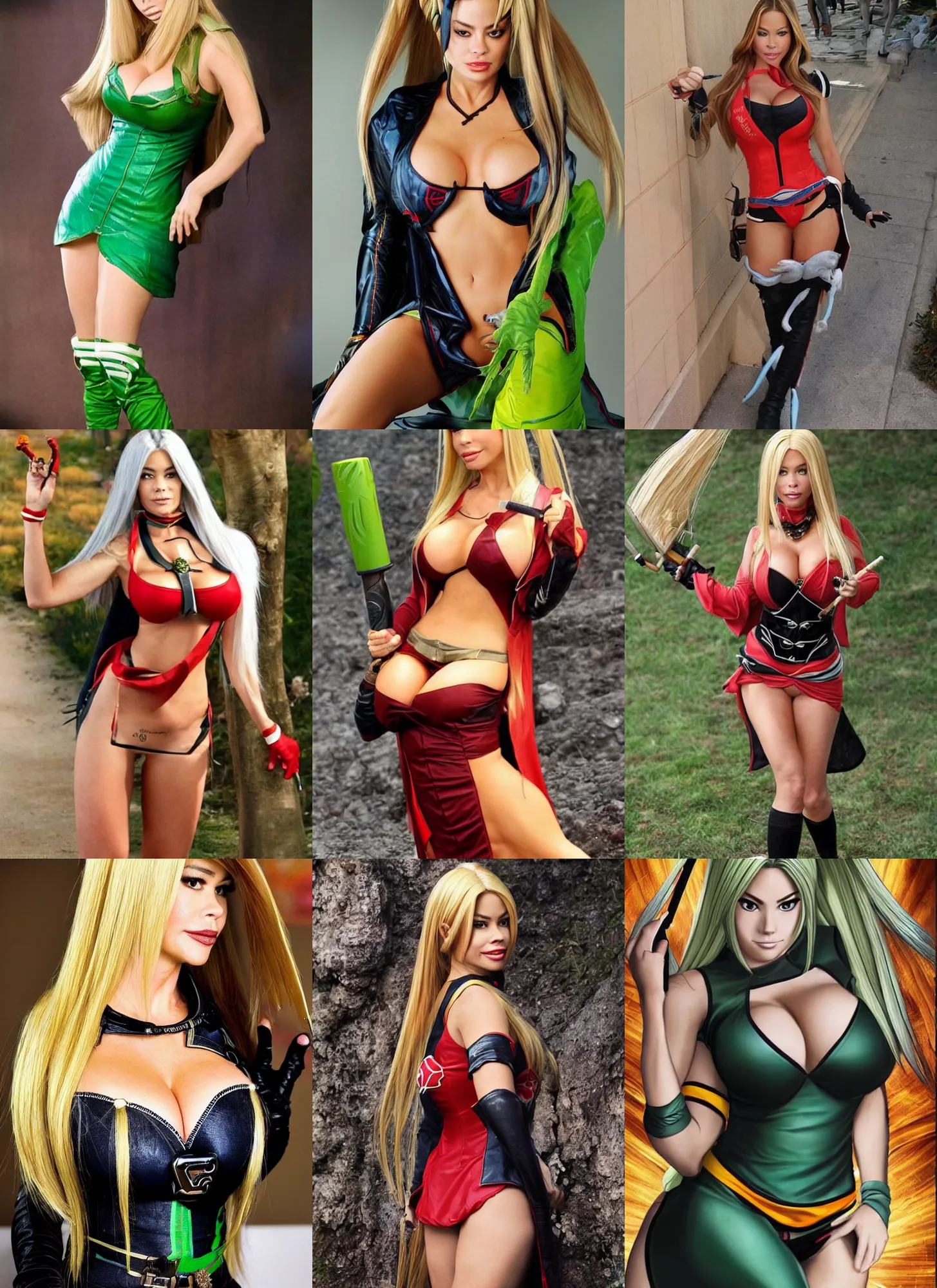 Prompt: Sofia Vergara as Tsunade from Naruto, highly detailed