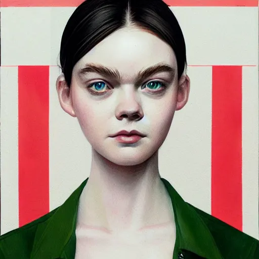 Image similar to Elle Fanning in the Danish Special Forces picture by Sachin Teng, asymmetrical, dark vibes, Realistic Painting , Organic painting, Matte Painting, geometric shapes, hard edges, graffiti, street art:2 by Sachin Teng:4