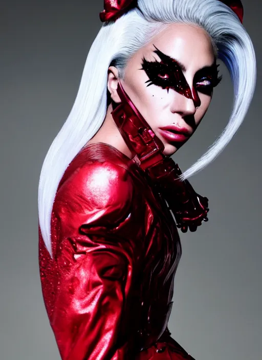 Image similar to lady gaga by nick knight, born this way, born this way album, red weapon 8 k s 3 5, cooke anamorphic / i lenses, highly detailed, cinematic lighting