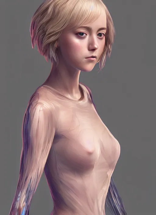 Prompt: hyper detailed ultra sharp of beautiful portrait jena malone, beautiful girl, beautiful body, character artist, mature content, zbrush, maya, substance 3 d painter, art by huaishen j, 2 d 3 d concept artist, elegant, 2 d, ultra highly detailed, digital painting, smooth, sharp focus, artstation, art by ilya kuvshinov!