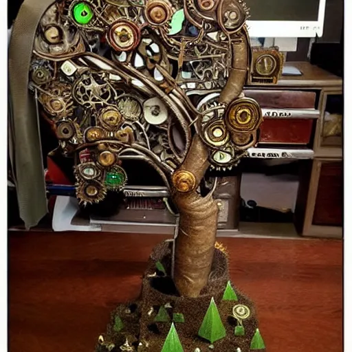 Prompt: steampunk tree