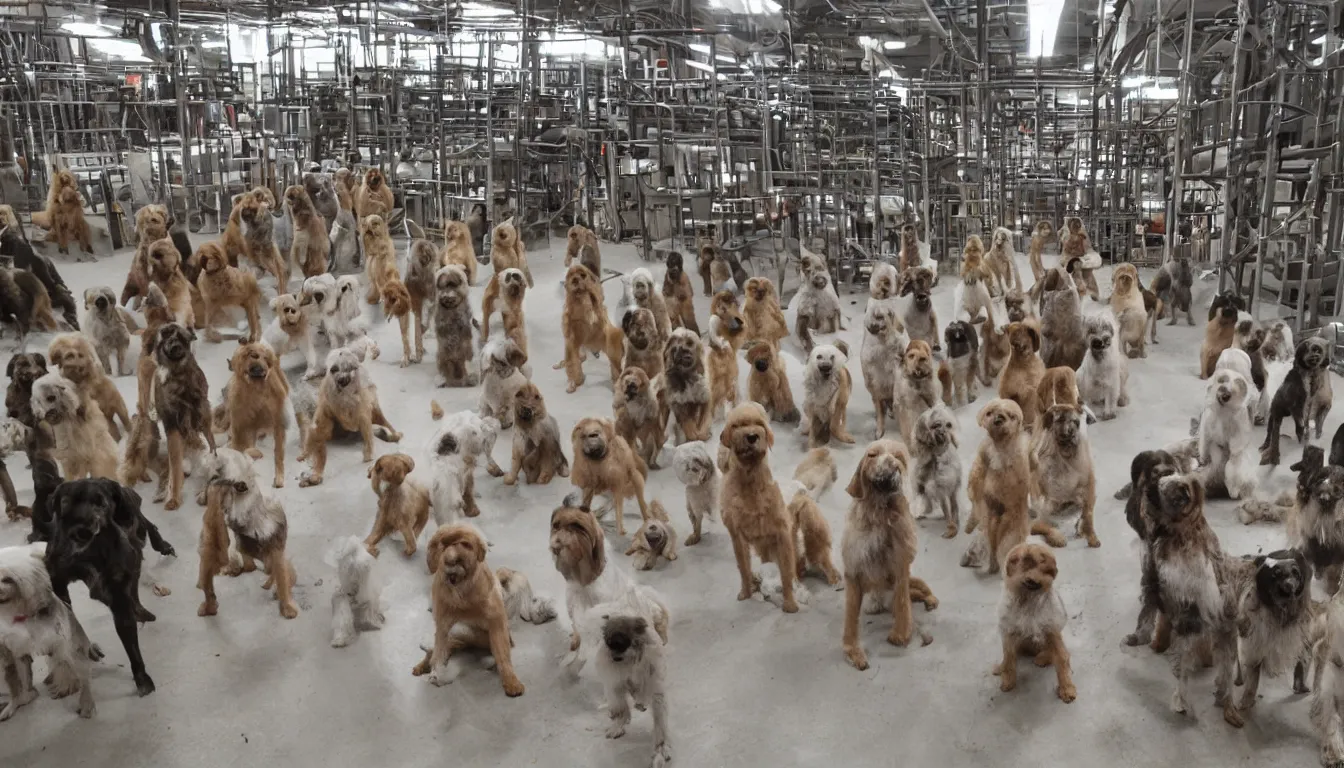 Prompt: Dog factory