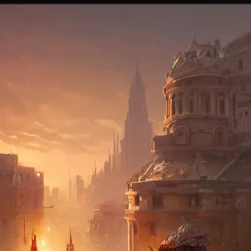 Image similar to A city on a gigantic turtle ,Greg rutkowski, Trending artstation, cinematográfica, digital Art