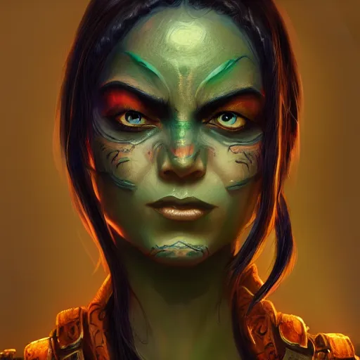 Image similar to Ultrarealistic illustration garona halforcen, warcraft, portrait, beautiful, cyberpunk, sci-fi fantasy,intricate,elegant,highly detailed, digital painting, artstation, concept art,