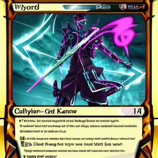 Image similar to cyber sword in MTG: Neon Kamigawa style