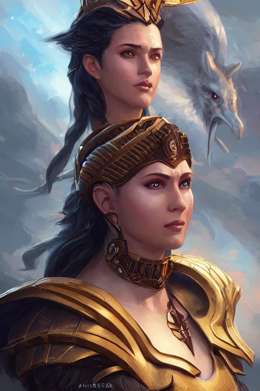 Image similar to amazon valkyrie athena, d & d, fantasy, portrait, highly detailed, headshot, digital painting, trending on artstation, concept art, sharp focus, illustration, art by artgerm and greg rutkowski and magali villeneuve