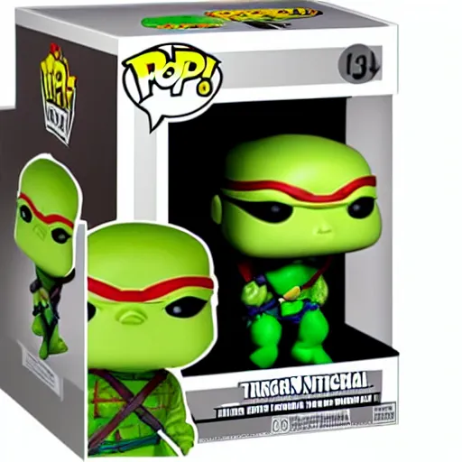 Image similar to teenage mutant ninja turtle as a cute funko pop