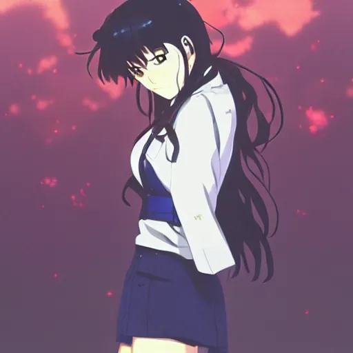 Image similar to misato katsuragi light novel illustration by makoto shinkai