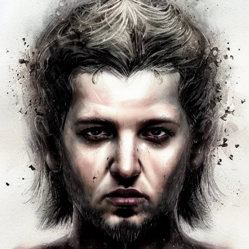 Prompt: dimebag darrel character portrait, lean face, cinematic lighting, glowing grey eyes, hyper-detailed, 4k, high resolution, in the style of Charlie Bowater, Tom Bagshaw, single face, symmetrical, headshot photograph, insanely detailed and intricate, beautiful, elegant, watercolor, cinematic, portrait, Raphaelite, headroom, Pierre-Auguste Renoir